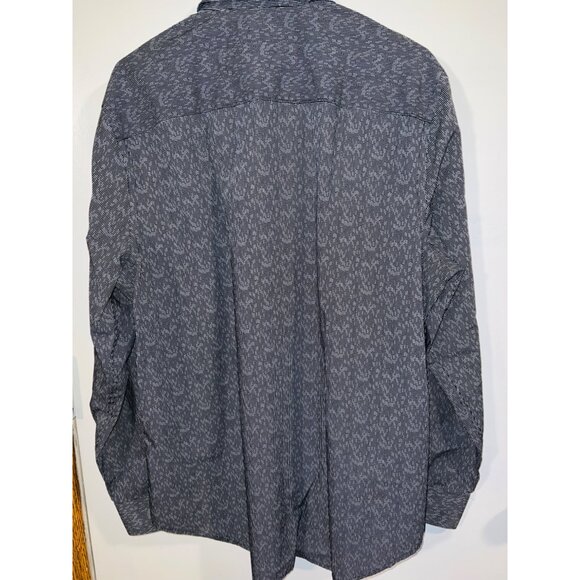 Perry Ellis Mens XL Non-Iron Dress Shirt Grey Patterned - Picture 2 of 3